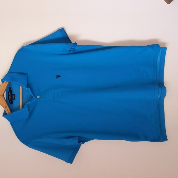 US Polo Assn Size L Short Sleeve Textured Fabric Polo Shirt - Picture 1 of 7